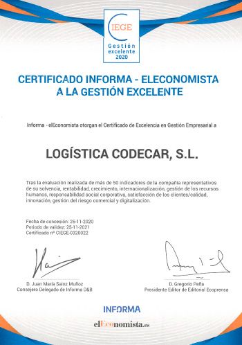 Certificado Informa 2020